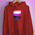 Genderfluid Pride Flag Ripped Reveal Hoodie - Red